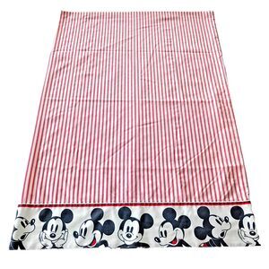 Vintage 1992 Mickey Mouse Pillowcase Red and White Stripes 22" x 32"